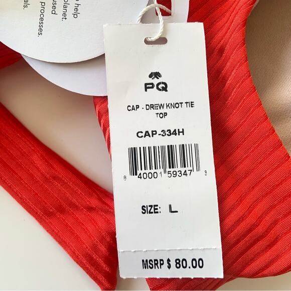 Pilyq PQ Swim Drew Knot Bikini Top Swimwear Size Large NEW Retail $80 TOP ONLY - Picture 14 of 16